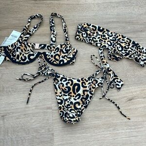 bond eye leopard 3 piece swimwear